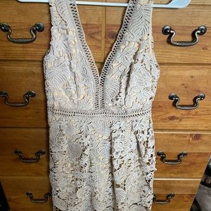 Beige size small new without tags lace dress